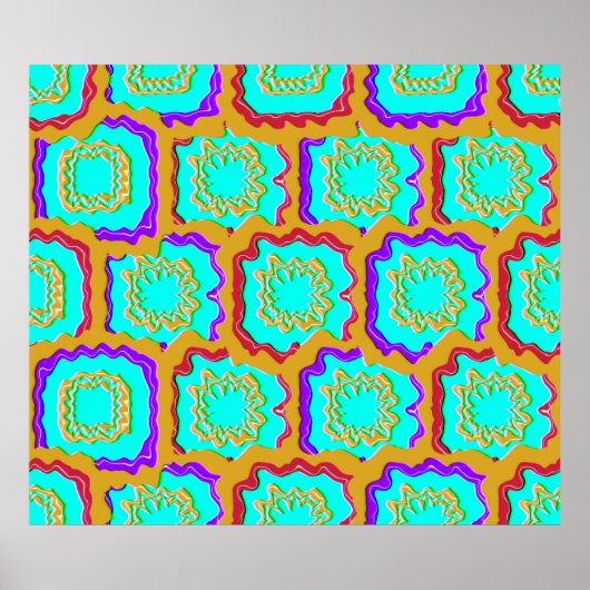 Kleurrijk Geometrisch Glitch Patroon Poster (Voorkant)