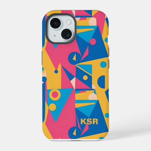 Kleurrijk Geometrisch iPhone 15 Case (Achterkant)