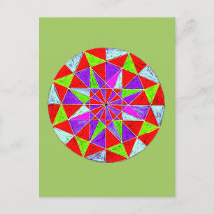 Kleurrijk Geometrisch Mandala-ontwerp Briefkaart