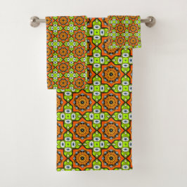 Kleurrijk geometrisch mandala patroon bad handdoek