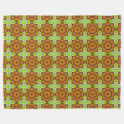 Kleurrijk geometrisch mandala patroon  fleece deken (Voorkant (Horizontaal))