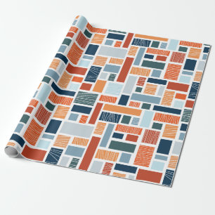 Kleurrijk geometrisch Mid Century stijl ontwerp Cadeaupapier