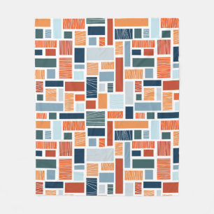 Kleurrijk geometrisch Mid Century stijl ontwerp Fleece Deken