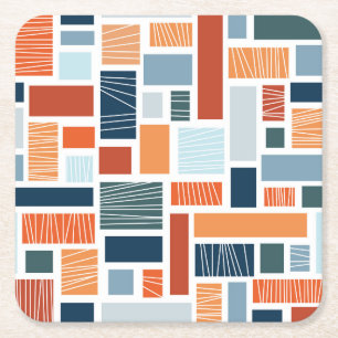 Kleurrijk geometrisch Mid Century stijl ontwerp Kartonnen Onderzetters