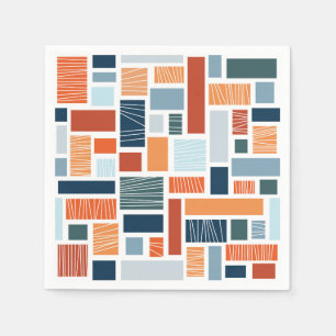 Kleurrijk geometrisch Mid Century stijl ontwerp Servet