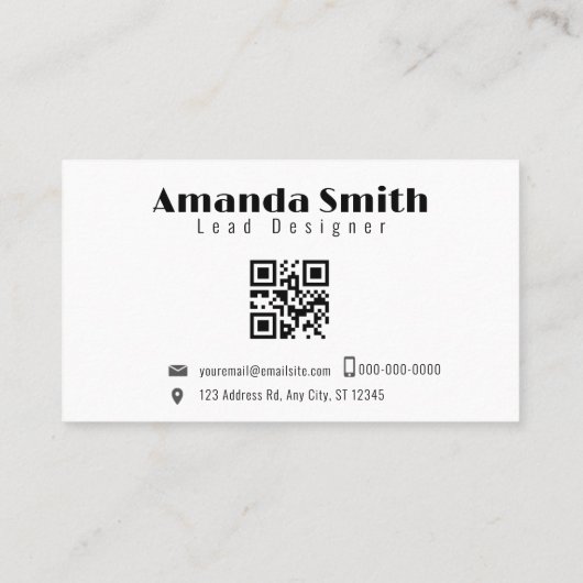 Kleurrijk geometrisch modern ontwerp met QR-code Visitekaartje (Achterkant)