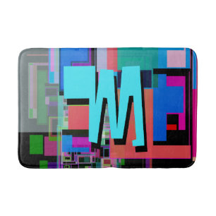 Kleurrijk geometrisch monogram geïnspireerd door d badmat