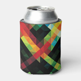 Kleurrijk geometrisch mozaïekpatroon blikjeskoeler