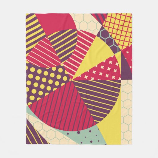 Kleurrijk Geometrisch Ontwerp Abstract Fleece Deken (Voorkant)