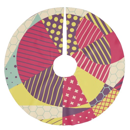 Kleurrijk Geometrisch Ontwerp Abstract Kerstboom Rok (Voorkant)