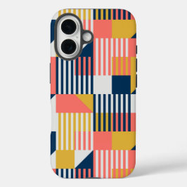 Kleurrijk geometrisch ontwerp iPhone 16 hoesje