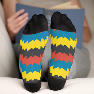 Kleurrijk Geometrisch Paar Teenslippers Sokken