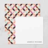 Kleurrijk geometrisch patroon dank u nota nemen va kaart (Voorkant / Achterkant)