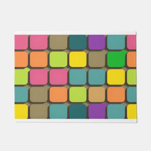 Kleurrijk Geometrisch Patroon Deurmat (Voorkant)