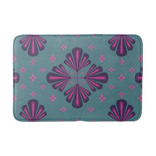 Kleurrijk geometrisch patroon in klassieke retro s badmat