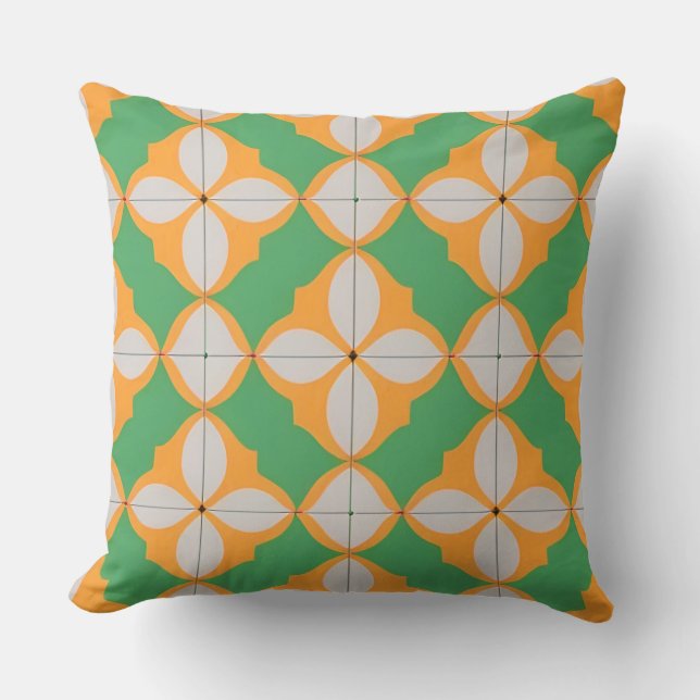 Kleurrijk geometrisch patroon kussen (Voorkant)