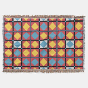 Kleurrijk Geometrisch Patroon met Abstracte Vormen Deken