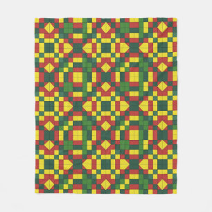 Kleurrijk Geometrisch Patroon met Abstracte Vormen Fleece Deken