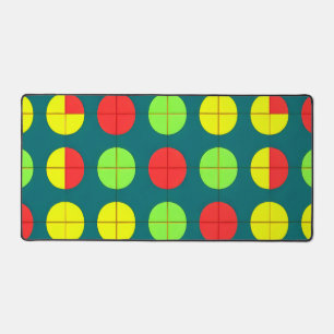Kleurrijk geometrisch patroon met groen, rood bureaumat