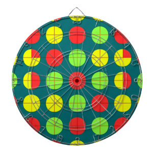 Kleurrijk geometrisch patroon met groen, rood dartbord