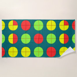 Kleurrijk geometrisch patroon met groen, rood strandlaken