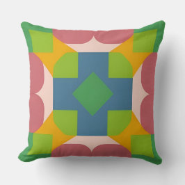 Kleurrijk Geometrisch Patroon Met Levendige Vormen Kussen