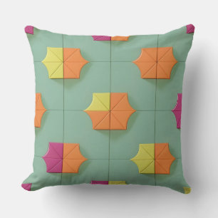 Kleurrijk geometrisch patroon met levendige vormen kussen