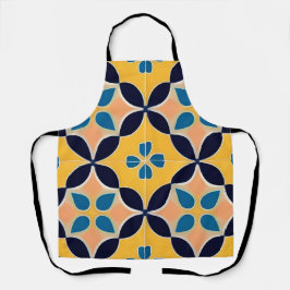 Kleurrijk geometrisch patroon met retro-tegelontwe schort