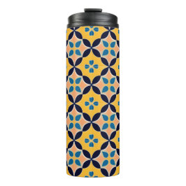 Kleurrijk geometrisch patroon met retro-tegelontwe thermosbeker