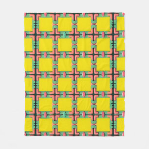 Kleurrijk geometrisch patroon met symmetrisch ontw fleece deken