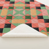 Kleurrijk geometrisch patroon met symmetrisch vier sherpa deken (3/4)