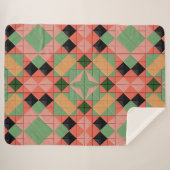 Kleurrijk geometrisch patroon met symmetrisch vier sherpa deken (Voorkant (horizontaal))