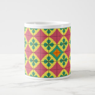 Kleurrijk Geometrisch Patroon met Symmetrische Teg Grote Koffiekop