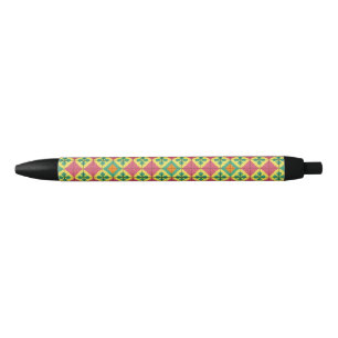 Kleurrijk Geometrisch Patroon met Symmetrische Teg Zwarte Inkt Pen