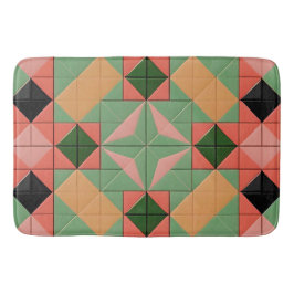 Kleurrijk geometrisch patroon met symmetrische vie badmat