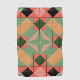 Kleurrijk geometrisch patroon met symmetrische vie golfhanddoek