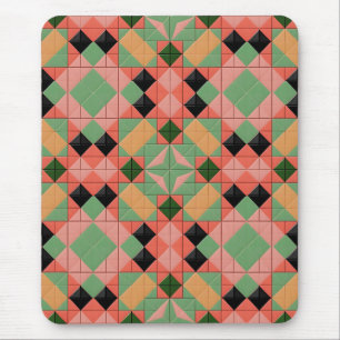 Kleurrijk geometrisch patroon met symmetrische vie muismat