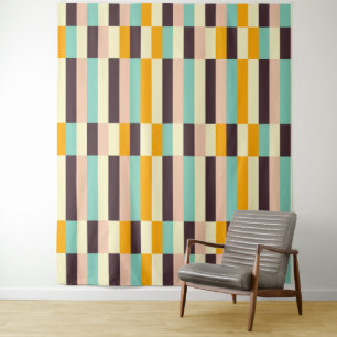 Kleurrijk geometrisch patroon met verticale strepe wandkleed