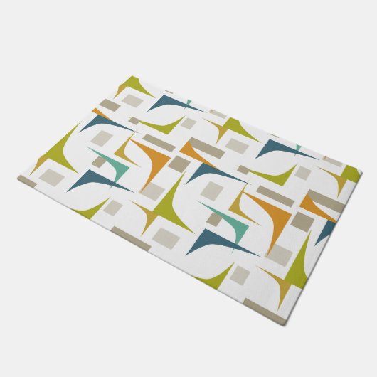 Kleurrijk geometrisch patroon midden eeuw modern deurmat (Schuin)