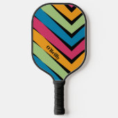 Kleurrijk Geometrisch Patroon Modern Monogram Pickleball Paddle (Voorkant)