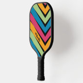Kleurrijk Geometrisch Patroon Modern Monogram Pickleball Paddle (Links)