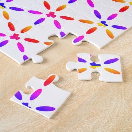 Kleurrijk geometrisch patroon op wit legpuzzel