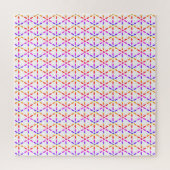 Kleurrijk geometrisch patroon op wit legpuzzel (Verticaal)