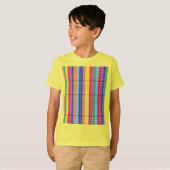 Kleurrijk geometrisch patroon T-shirt op geel | Bo (Voorkant volledig)