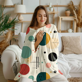 Kleurrijk geometrisch patroon uit het midden van d fleece deken