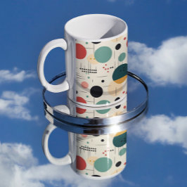 Kleurrijk geometrisch patroon uit het midden van d koffiemok