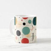 Kleurrijk geometrisch patroon uit het midden van d koffiemok (Voorkant links)