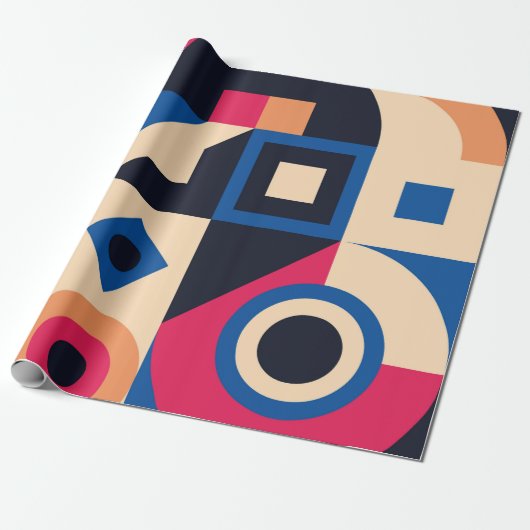 kleurrijk geometrisch patroon van de cirkel cadeaupapier (Uitgerold)