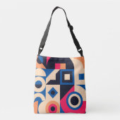 kleurrijk geometrisch patroon van de cirkel crossbody tas (Achterkant)