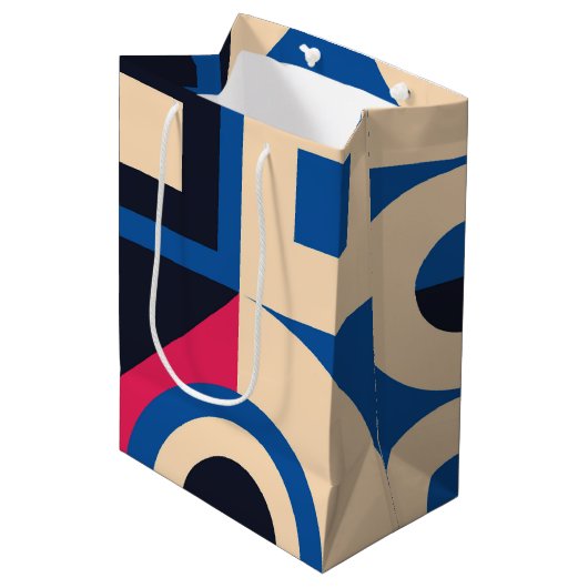 kleurrijk geometrisch patroon van de cirkel medium cadeauzakje (Voorkant Gekanteld)